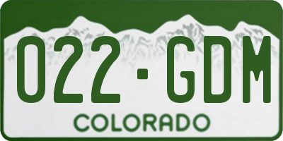 CO license plate 022GDM