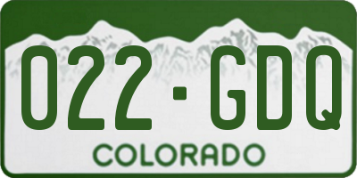 CO license plate 022GDQ