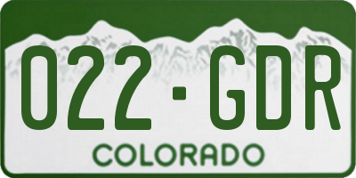 CO license plate 022GDR