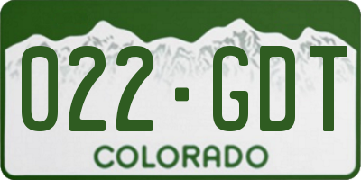 CO license plate 022GDT