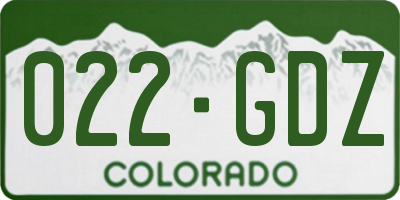 CO license plate 022GDZ
