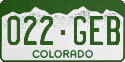 CO license plate 022GEB
