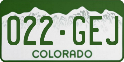 CO license plate 022GEJ