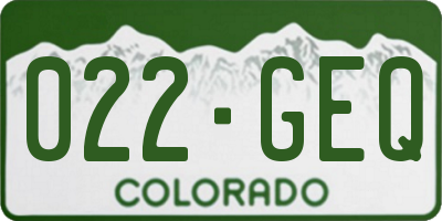 CO license plate 022GEQ