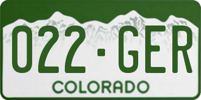CO license plate 022GER