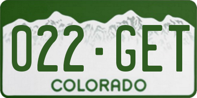 CO license plate 022GET
