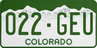CO license plate 022GEU