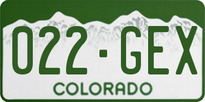 CO license plate 022GEX