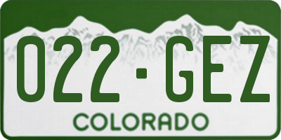 CO license plate 022GEZ