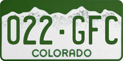 CO license plate 022GFC