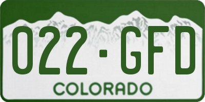 CO license plate 022GFD