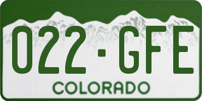 CO license plate 022GFE