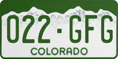 CO license plate 022GFG