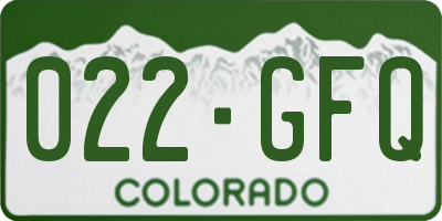 CO license plate 022GFQ