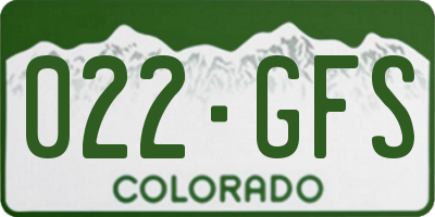 CO license plate 022GFS