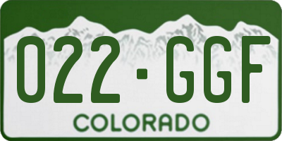 CO license plate 022GGF