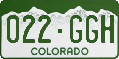 CO license plate 022GGH