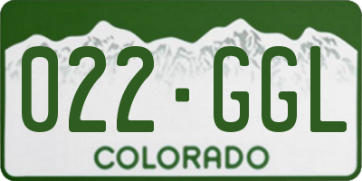 CO license plate 022GGL