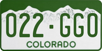 CO license plate 022GGO