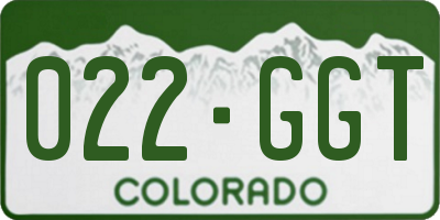 CO license plate 022GGT