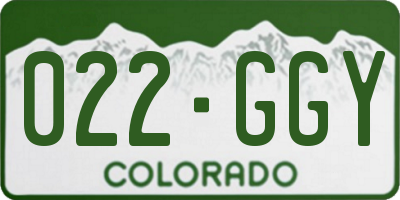 CO license plate 022GGY