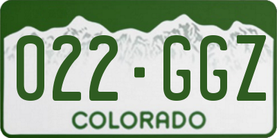 CO license plate 022GGZ