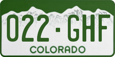 CO license plate 022GHF