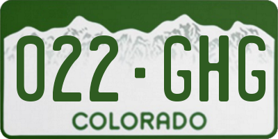 CO license plate 022GHG