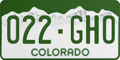 CO license plate 022GHO