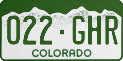 CO license plate 022GHR