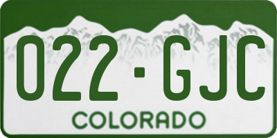 CO license plate 022GJC