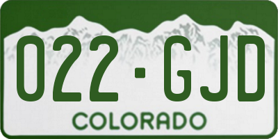 CO license plate 022GJD