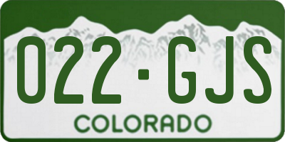 CO license plate 022GJS