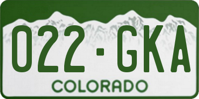 CO license plate 022GKA