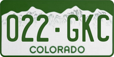 CO license plate 022GKC