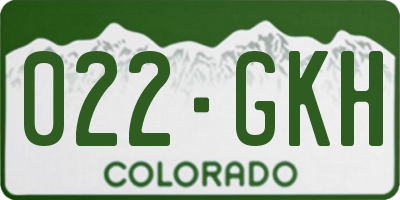 CO license plate 022GKH
