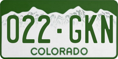 CO license plate 022GKN