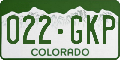 CO license plate 022GKP
