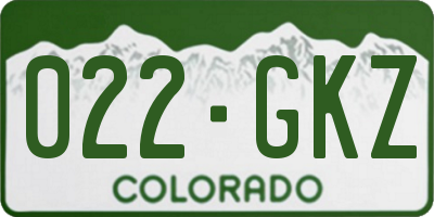 CO license plate 022GKZ
