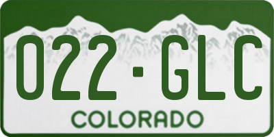 CO license plate 022GLC