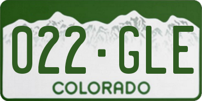 CO license plate 022GLE