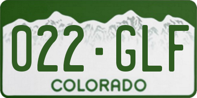 CO license plate 022GLF