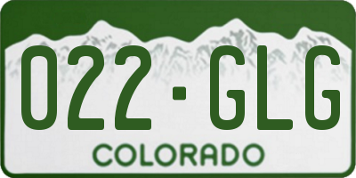 CO license plate 022GLG