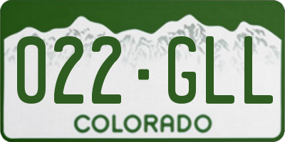 CO license plate 022GLL