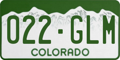 CO license plate 022GLM