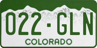 CO license plate 022GLN