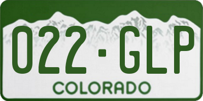 CO license plate 022GLP