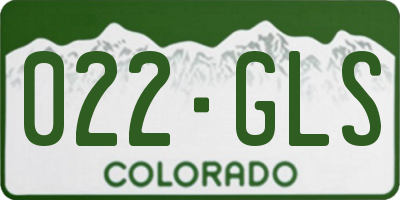 CO license plate 022GLS