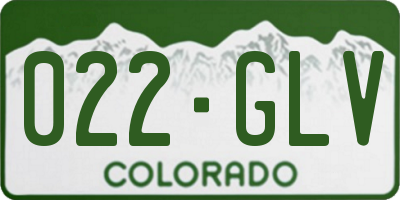 CO license plate 022GLV