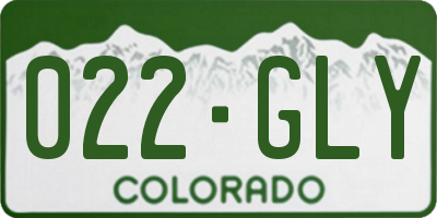 CO license plate 022GLY